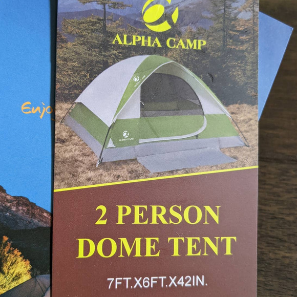 ALPHA TENT 2 person dome tent new green white new camping outdoor - Picture 1 of 5